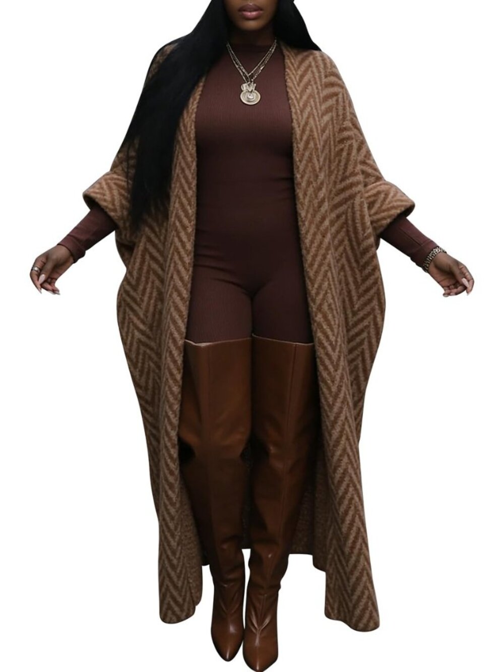 Womens Long Cardigan Sweaters Open Front Chunky Sweaters Knitted Duster